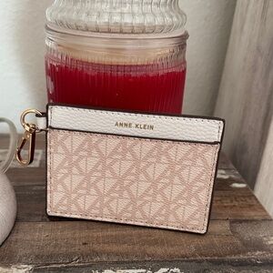 Anne Klein Blush Signature Card Case with White Trim